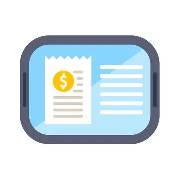 Online bill payment receipt on digital tablet screen Stock Illustration
