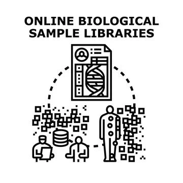 Online biological data samples and genetic libraries Stock Illustration