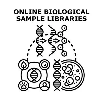 Online biological sample libraries concept illustration Stock Illustration