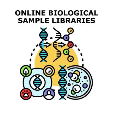Online biological sample libraries concept illustration Stock Illustration