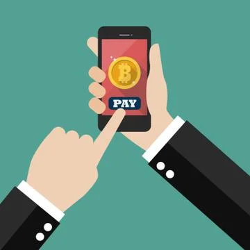 Online bitcoin payment concept Stock Illustration