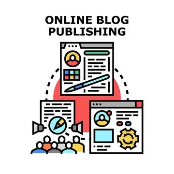 Online blog publishing concept vector illustration design Stock Illustration