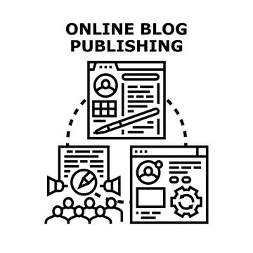 Online blog publishing concept vector illustration design Stockillustratie