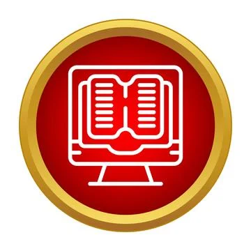 Online book icon showing e learning concept Stock Illustration