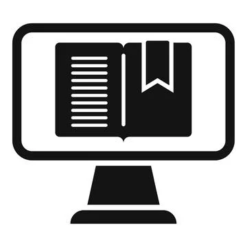 Online book icon simple vector. Web course Stockillustratie