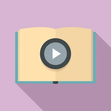 Online book learning icon, flat style Illustrazione stock