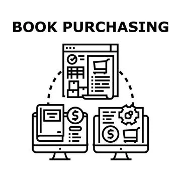 Online book purchasing concept with digital education and e commerce Stock Illustration