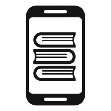 Online book stack icon simple vector. Reading digital device 스톡 일러스트