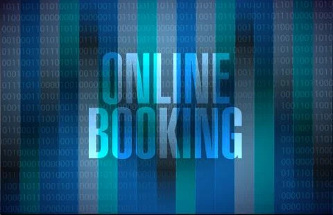 Online booking binary background sign concept Stockillustratie