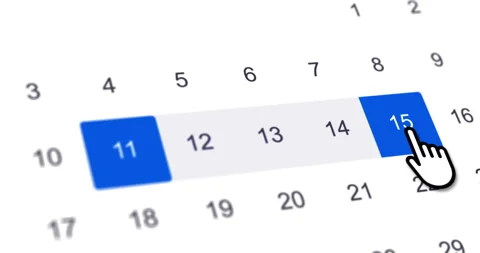 Online booking, date selection, choose travel dates interface, footage Stock Footage 319964143