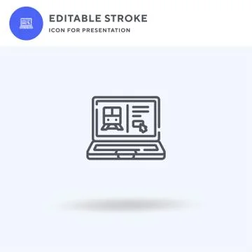 Online Booking icon vector, filled flat sign, solid pictogram isolated on white Illustrazione stock