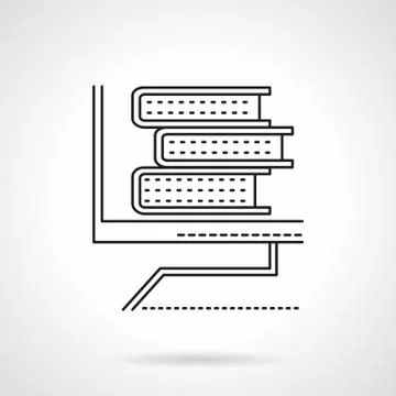 Online bookstore flat line vector icon Stock Illustration