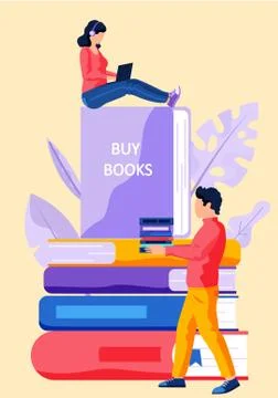 Online bookstore, online learning, digital library, e-reading concept vector 스톡 일러스트