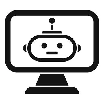 Online bot icon flat vector. Office service Illustrazione stock