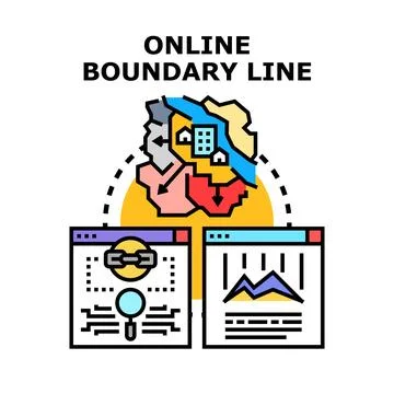 Online boundary line virtual property division concept Ilustración de archivo