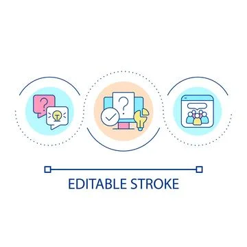 Online brainstorming tool loop concept icon Stock Illustration