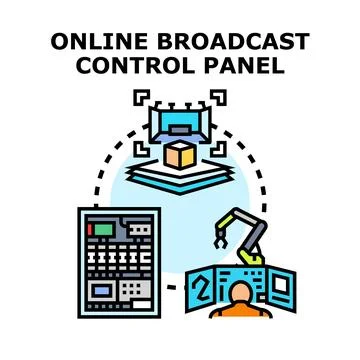 Online broadcast control panel operating system Stock Illustration