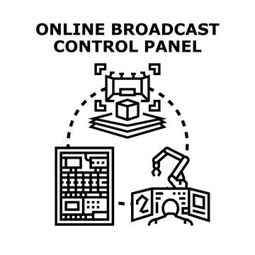 Online broadcast control panel operating system Stock Illustration