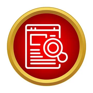 Online browser magnify icon searching web data Illustrazione stock