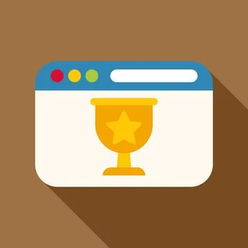 Online browser window displaying award trophy concept Illustrazione stock