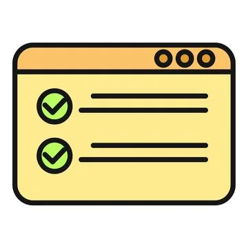 Online browser window showing completed checklist tasks Stock Illustration
