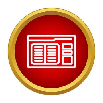 Online browser window showing organized digital information Illustrazione stock