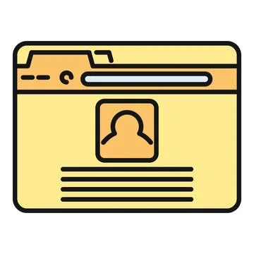 Online browser window showing user profile login 库存插图