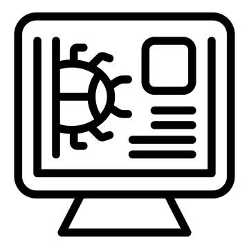 Online bug computer icon outline vector. Destroy accident Stock Illustration