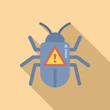 Online bug icon flat vector. Virus error Stockillustratie