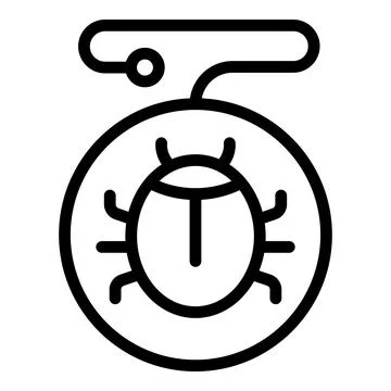 Online bug icon outline vector. Cyber crime Stock Illustration