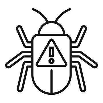 Online bug icon outline vector. Virus error Stock Illustration