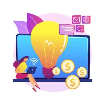 Online business abstract concept vector illustration. Stock Illustration
