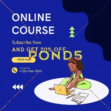Online business course with template PSD Template