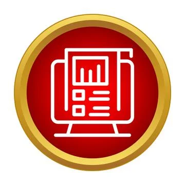 Online business data analysis report monitor icon イラスト素材