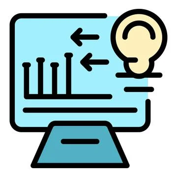 Online business idea icon vector flat 스톡 일러스트