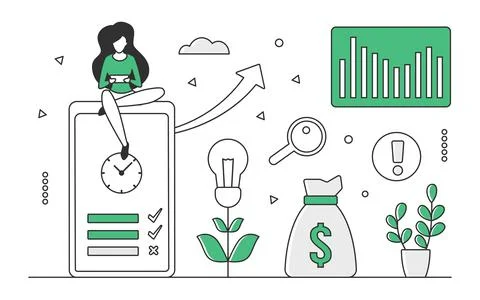 Online business mobile application Ilustração Stock