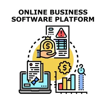 Online business software platform processing financial data Stockillustratie