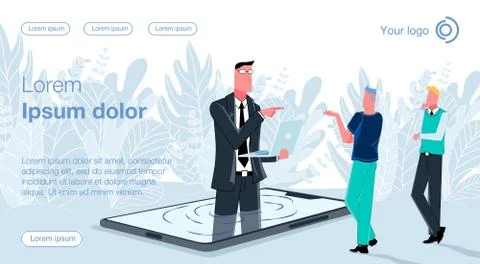 Online bussines &amp; remote work 14 Illustrazione stock
