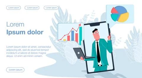 Online bussines &amp; remote work 16 Illustrazione stock