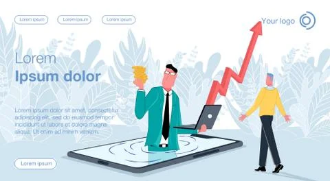 Online bussines &amp; remote work 17 Illustrazione stock
