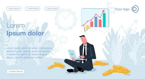 Online bussines &amp; remote work 18 Illustrazione stock