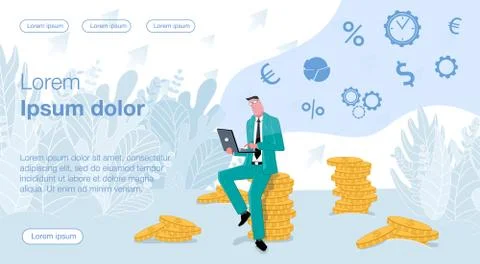 Online bussines &amp; remote work 20 Illustrazione stock