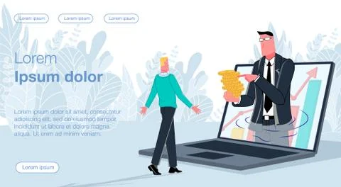Online bussines &amp; remote work 24 Illustrazione stock
