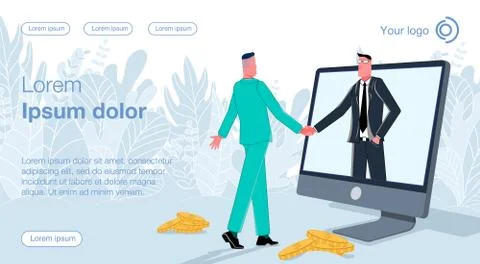 Online bussines &amp; remote work 28 Illustrazione stock