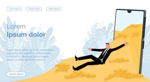 Online bussines &amp; remote work 3 Illustrazione stock