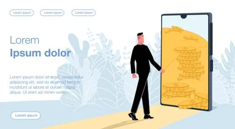 Online bussines &amp; remote work 4 Illustrazione stock