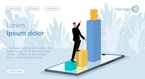 Online bussines &amp; remote work 5 Illustrazione stock