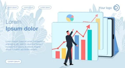 Online bussines &amp; remote work 7 Illustrazione stock