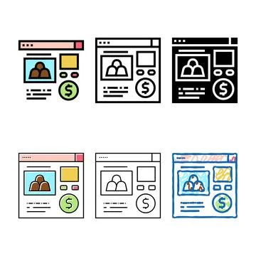 Online buying forms candy color icon vector Stock Illustration