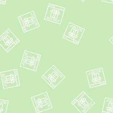 Online buying gift line vector seamless pattern 스톡 일러스트